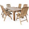 Drewniane meble ogrodowe – stół Garden III + 6x krzesło America, teak NOELA 345982