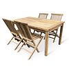 Drewniane meble ogrodowe – stół Garden I. + 4x krzesło Clasic, teak NOELA 3459171