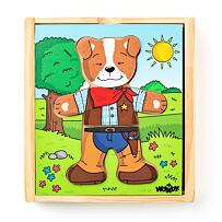 Puzzle Piesek - szafa na ubrania, 18 elementów WOODY 102190016
