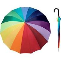 Długi, manualny parasol damski Rainbow Hit Golf Derby Doppler 71530R