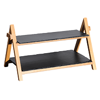 Etażerka, 2 poziomy, 45 x 27 x 24 cm, łupek/bambus KESPER 38118