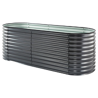 Podwyższone łóżko metalowe OVAL 240 x 80 x 82 cm, antracyt ROJAPLAST PB248HC