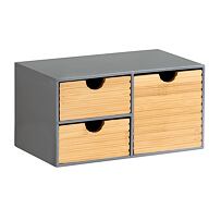 Organizer z 3 szufladami, 27 x 16 x 14 cm, szary/naturalny KESPER 58961