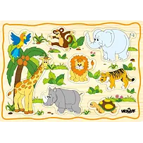 Puzzle na desce „Dziecięce motywy”, 12 elementów WOODY 102190252