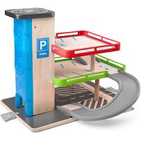 Garaż z windą i akcesoriami, drewno/plastik WOODY 102191847