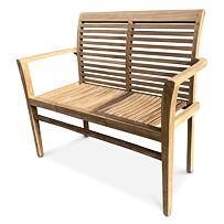 Stucking/New Ławka ogrodowa sztaplowana, 115 cm, teak, jasnobrązowa NOELA 3457090