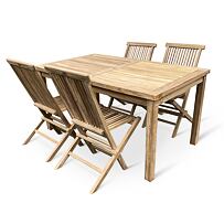 Drewniane meble ogrodowe – stół Garden I. + 4x krzesło Clasic, teak NOELA 3459171