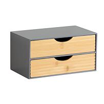 Organizer z 2 szufladami, szary/naturalny KESPER 58963