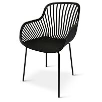 Gaby Krzesło designerskie, polipropylen/stal, czarne, zestaw 4 szt. NOELA 34570109