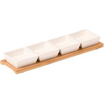 Miseczki do serwowania z tacą, bambus KESPER 58065