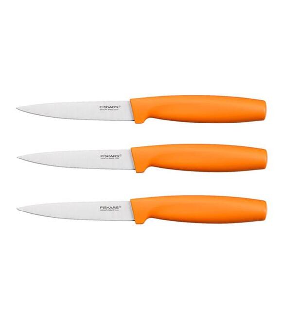 Zestaw noży do obierania 3 szt. pomarańczowy Functional Form Fiskars 1014275