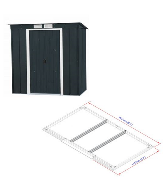 Pent Roof Eco Domek ogrodowy 2,5 m² + profile podłogowe, antracyt DURAMAX 50023