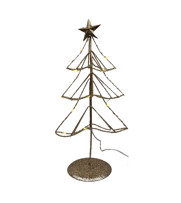 Drzewko z gwiazdą LED złote 30 cm Prodex X107040