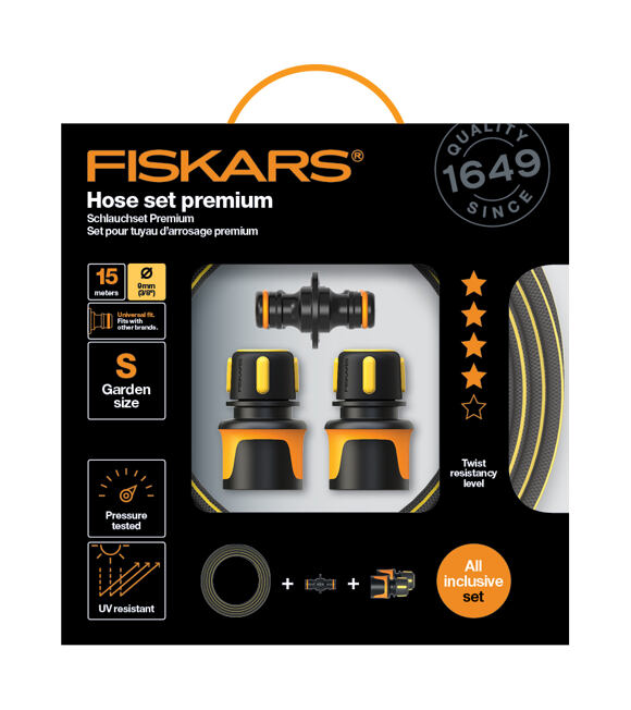 Wąż Ogrodowy Premium Q4 3/8" 15 m zestaw FISKARS 1027101