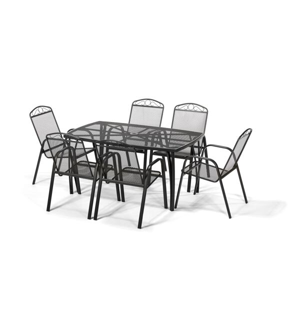 Ogrodowy zestaw metalowy – stół Lana steel + 6x krzesło Lana steel NOELA 345702316