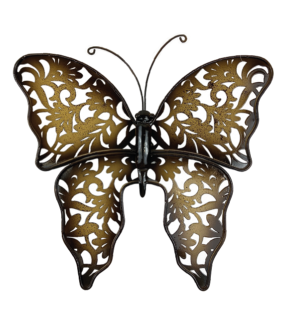 Motyl metalowy brązowo-beżowy mniejszy 26 x 24 cm Prodex A00569