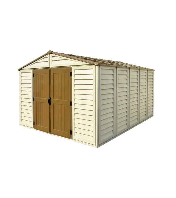 WoodBridge Plus Domek ogrodowy 13 m² + konstrukcja podłogowa, winylowy, beżowy DURAMAX 40234
