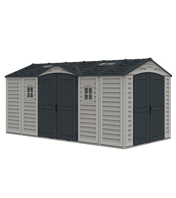 Apex Pro Domek ogrodowy 12 m² + konstrukcja podłogowa, winylowy, szary/antracyt DURAMAX 40216