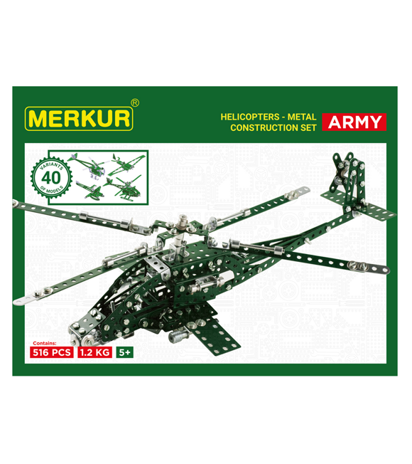 Zestaw helikopterów, 515 części, 40 modeli Merkur 10996025