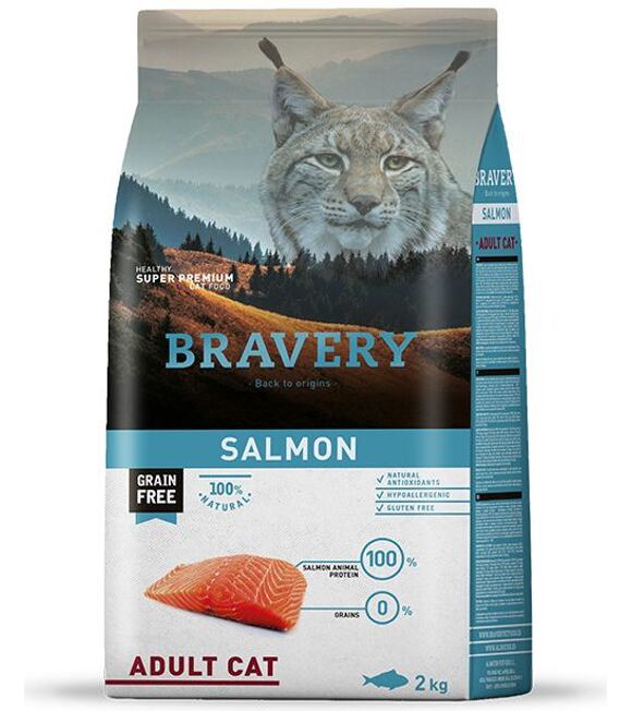 Cat ADULT Karma dla kotów 2kg - łosoś BRAVERY 2100945