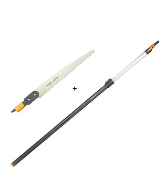 Piła prosta QuikFit + Teleskopowy trzonek QuikFit średni FISKARS 136528+136042