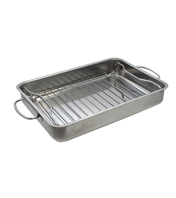 Brytfanna z rusztem grillowym 34x24x5,5 cm, nierdzewna ELO BASIC 53434