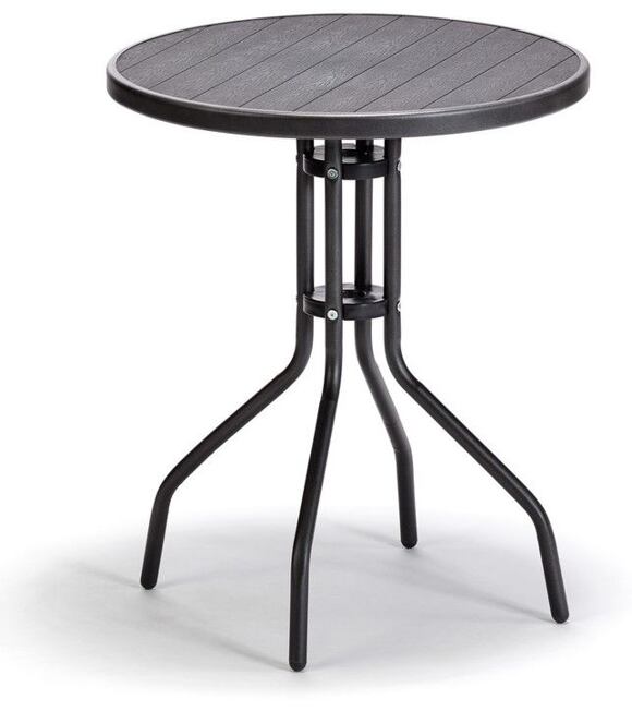 Nina Stolik balkonowy, Ø 60 cm, stal / artwood, czarny NOELA 3457026