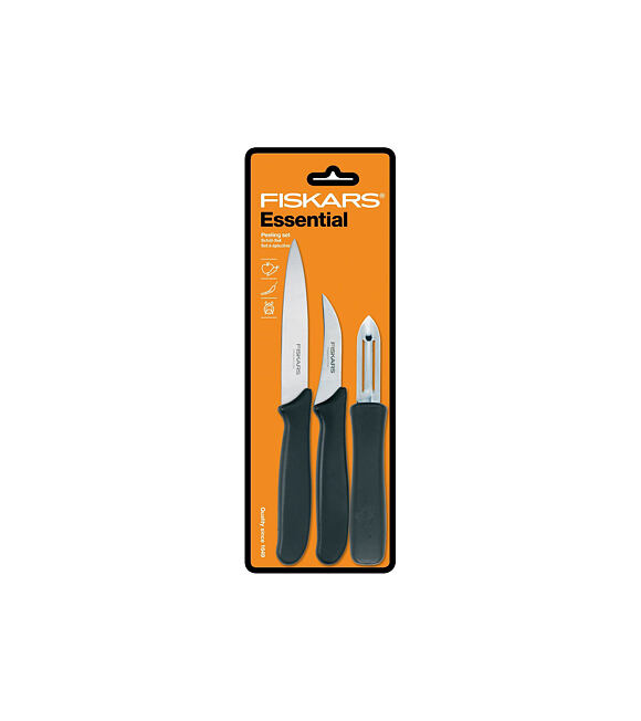 Essential Zestaw do łuskania - nóż do łuskania 7 cm, nóż do obierania 11 cm, skrobaczka do warzyw FI
