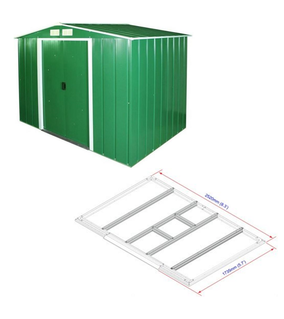Titan Eco Domek ogrodowy 4,7 m² + profile podłogowe, zielony DURAMAX 61161+57102