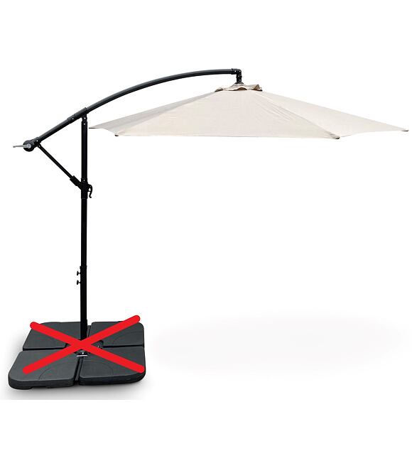 Hook Parasol bez obciążników Ø 3 m, beżowy NOELA 3457095