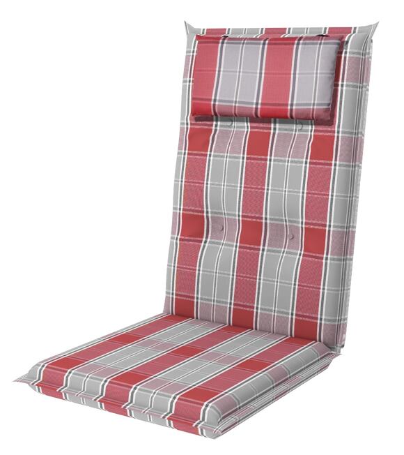 Wysoka poduszka na krzesło DOPPLER Brillant 7100 – szaro-czerwona