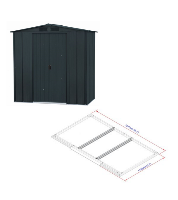 Riverton Top Domek ogrodowy 2,5 m² + profile podłogowe, antracyt DURAMAX 50013