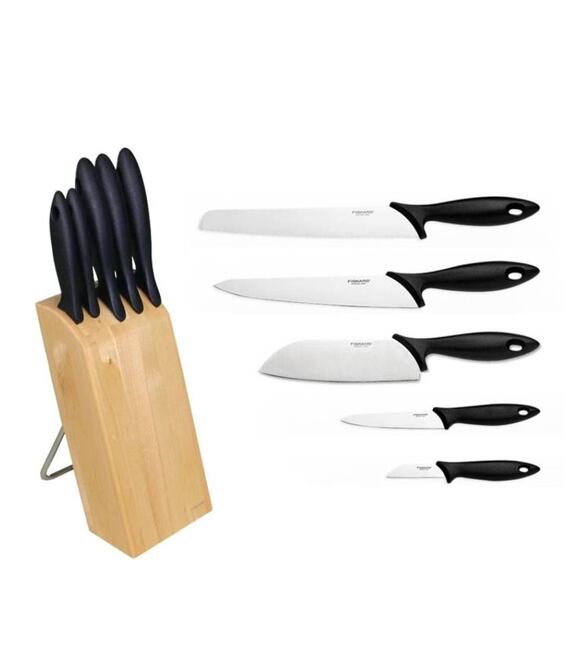 Zestaw 5 noży w bloku Fiskars 1023782 Essential