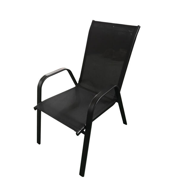 Krzesło ogrodowe XT1012C-1 - czarne z czarną tkaniną 1012C-1