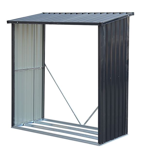 Wood Store Large Schowek na drewno 164 x 83 x 157 cm, blaszany, antracyt TEPRO 7712