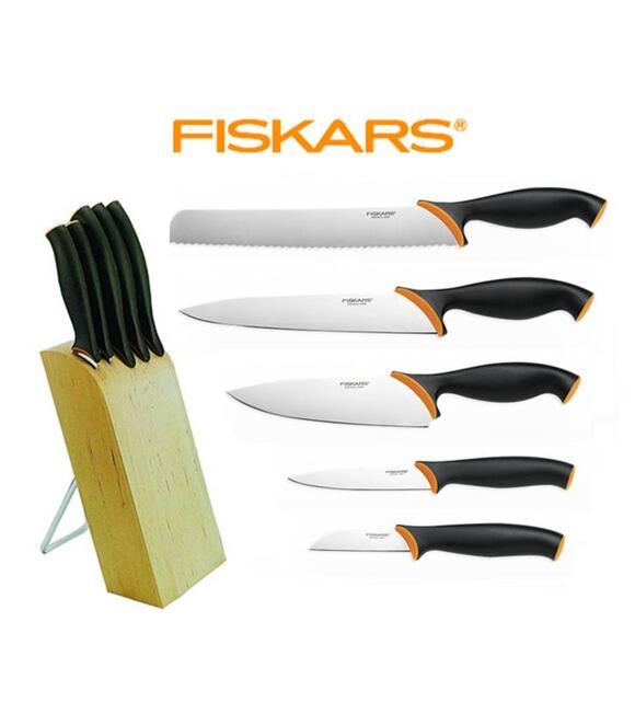 Zestaw 5 szt noży FUNCTIONAL FORM + drewniany stojak