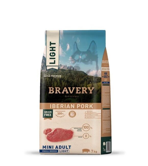 Dog ADULT mini Karma dla psów 7kg - Wieprzowina iberyjska BRAVERY 1003780