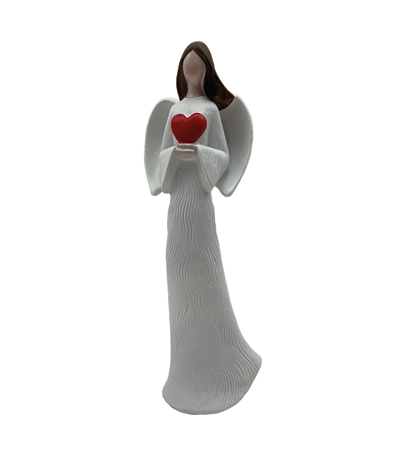 Anioł biały z czerwonym sercem 21 cm Prodex JY21101104