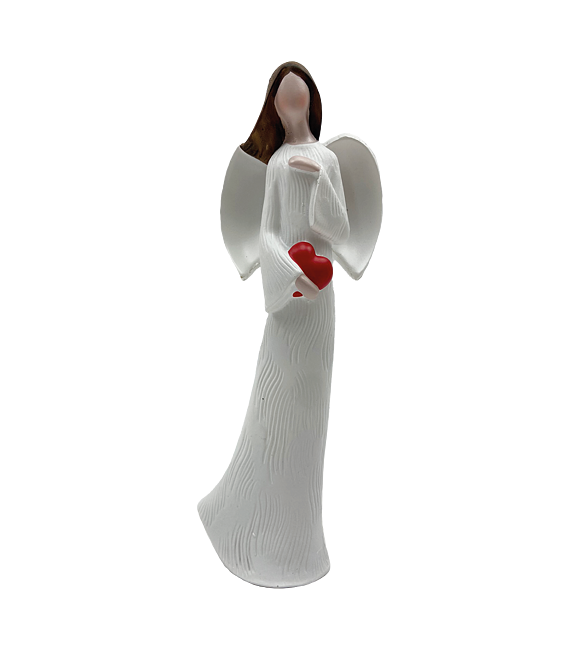 Anioł biały z czerwonym sercem 21 cm Prodex JY21101112