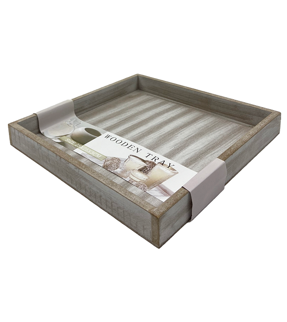 Drewniana taca kwadratowa szara 25 x 25 cm Prodex 670610