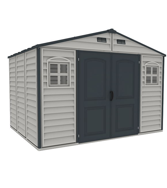 WoodSide Plus Domek ogrodowy 233 x 325 x 240 cm, winylowy, szary/antracyt DURAMAX 30227