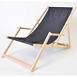 Bahama Polyester Leżak drewniany naturalny z ramionami, grafitowy ROJAPLAST 23210/11