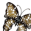 Motyl metalowy brązowo-beżowy większy 37 x 34 cm Prodex A00568