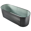 Podwyższone łóżko metalowe OVAL 240 x 80 x 82 cm, antracyt ROJAPLAST PB248HC