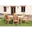 Drewniane meble ogrodowe – stół Garden III + 6x krzesło America, teak NOELA 345982